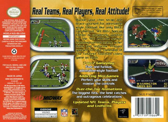 NFL Blitz Special Edition - (N64) Nintendo 64 [Pre-Owned] Video Games Midway   