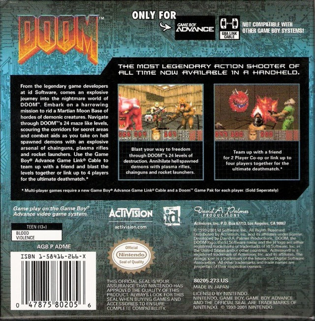 DOOM - (GBA) Game Boy Advance [Pre-Owned] Video Games Activision   