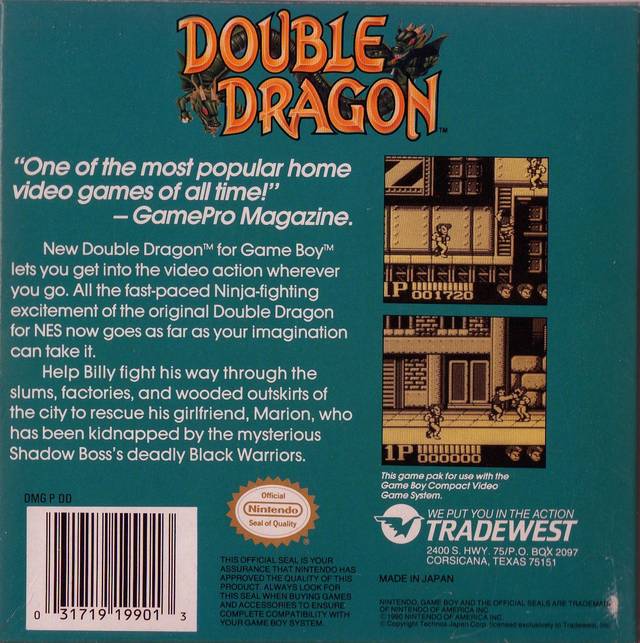 Double Dragon - (GB) Game Boy [Pre-Owned] Video Games Tradewest   