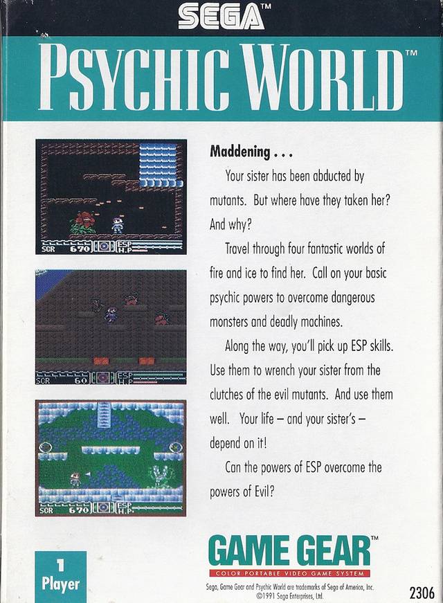Psychic World - SEGA GameGear [Pre-Owned] Video Games Sega   