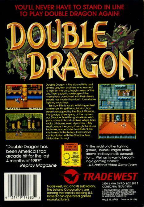 Double Dragon - (NES) Nintendo Entertainment System Pre-Owned] Video Games Tradewest   