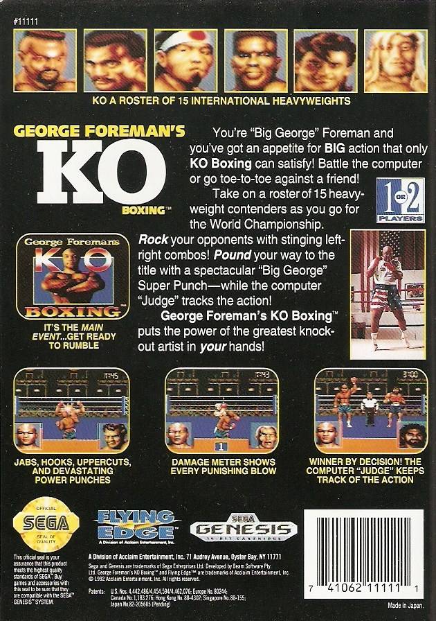 George Foreman's KO Boxing - (SG) SEGA Genesis [Pre-Owned] Video Games Flying Edge   