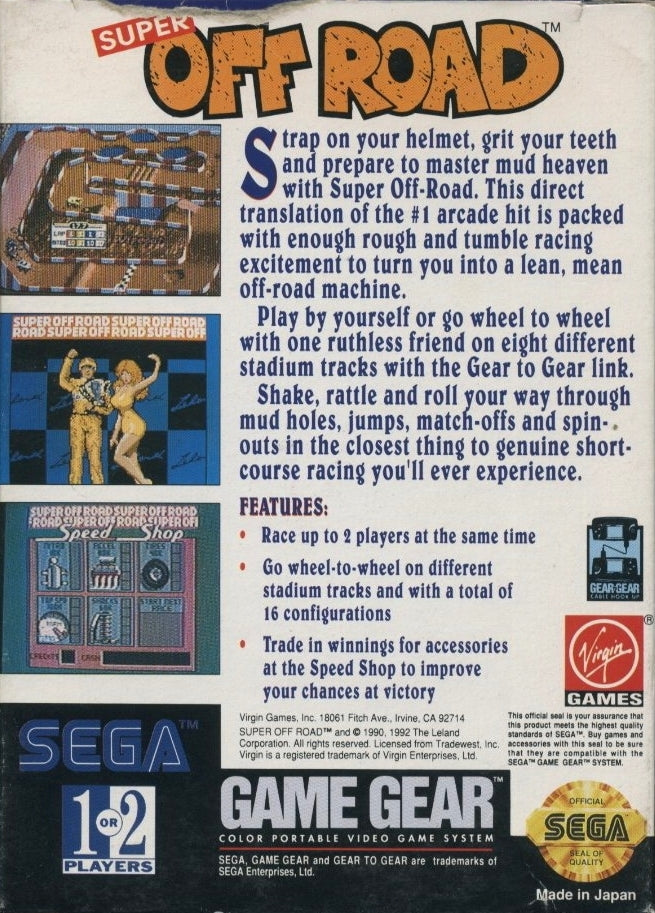 Super Off Road - (SGG) SEGA GameGear [Pre-Owned] Video Games Virgin Games   