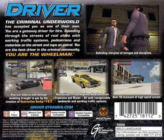Driver - (PS1) PlayStation 1 [Pre-Owned] Video Games GT Interactive   