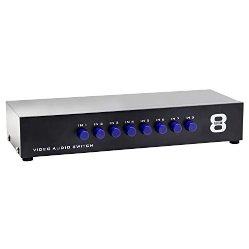 8-Way AV Switch RCA Switcher 8 in 1 Out Composite Video L/R Audio Selector Box for DVD STB Game Consoles Accessories Panlong   