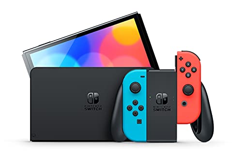 Nintendo Switch OLED Model (Neon Red & Neon Blue Set) - (NSW