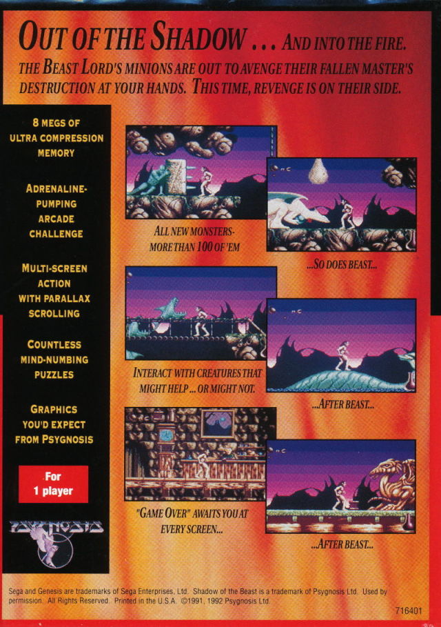 Shadow of the Beast II - (SG) SEGA Genesis [Pre-Owned] Video Games Electronic Arts   