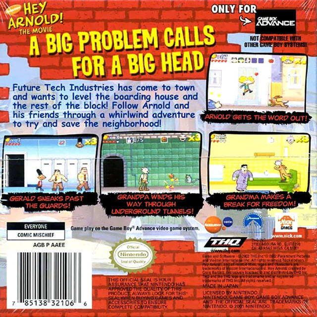 Hey Arnold! The Movie - (GBA) Game Boy Advance [Pre-Owned] Video Games THQ   