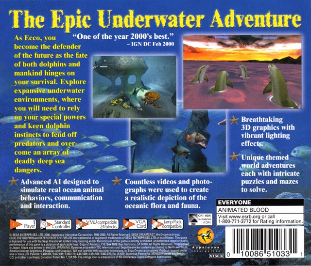 Ecco the Dolphin: Defender of the Future - (DC) SEGA Dreamcast [Pre-Owned] Video Games Sega   