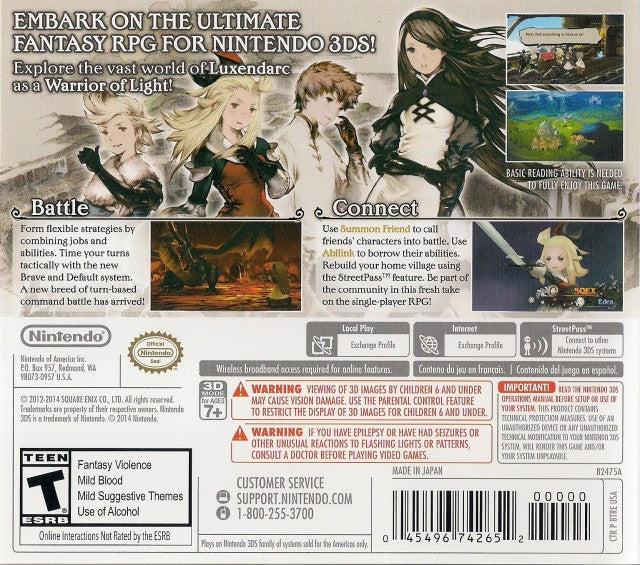 Bravely Default - Nintendo 3DS Video Games Square Enix   