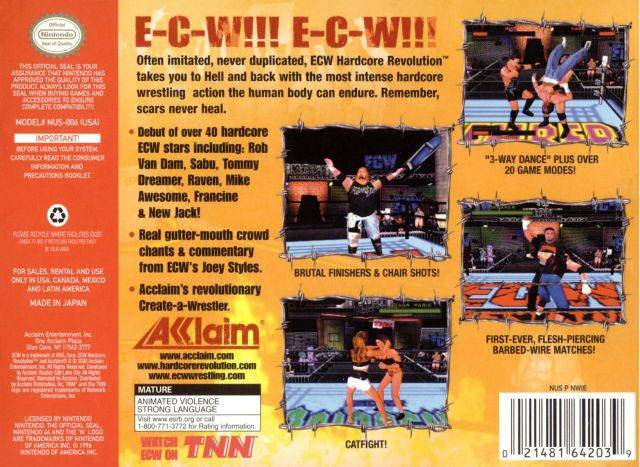 ECW Hardcore Revolution - (N64) Nintendo 64 [Pre-Owned] Video Games Acclaim   