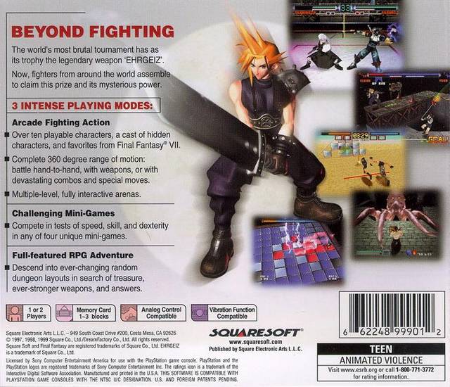 Ehrgeiz - (PS1) PlayStation 1 [Pre-Owned] Video Games Square EA   