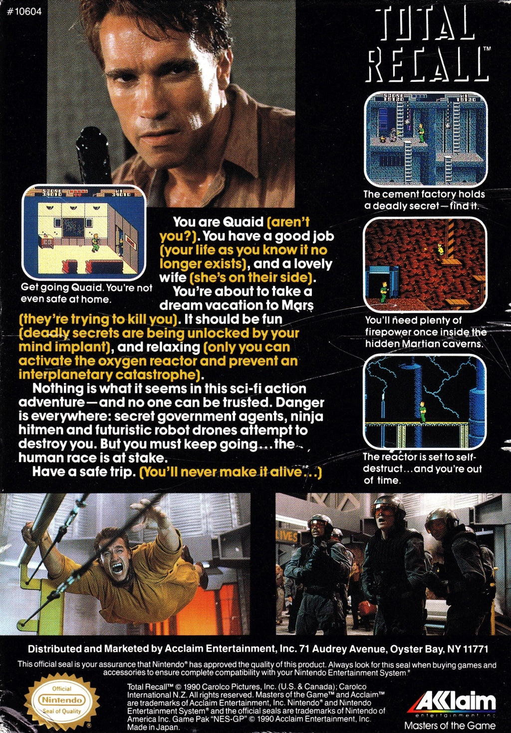 Total Recall - (NES) Nintendo Entertainment System [Pre-Owned] Video Games Acclaim   