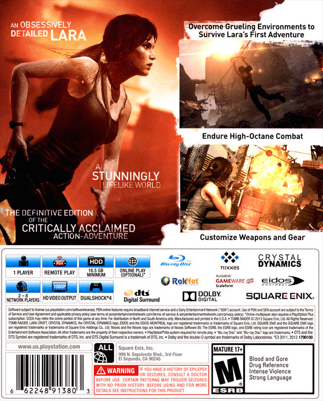 Tomb Raider: Definitive Edition - (PS4) PlayStation 4 [Pre-Owned] Video Games Square Enix   