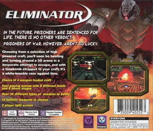 Eliminator - (PS1) PlayStation 1 Video Games Psygnosis   