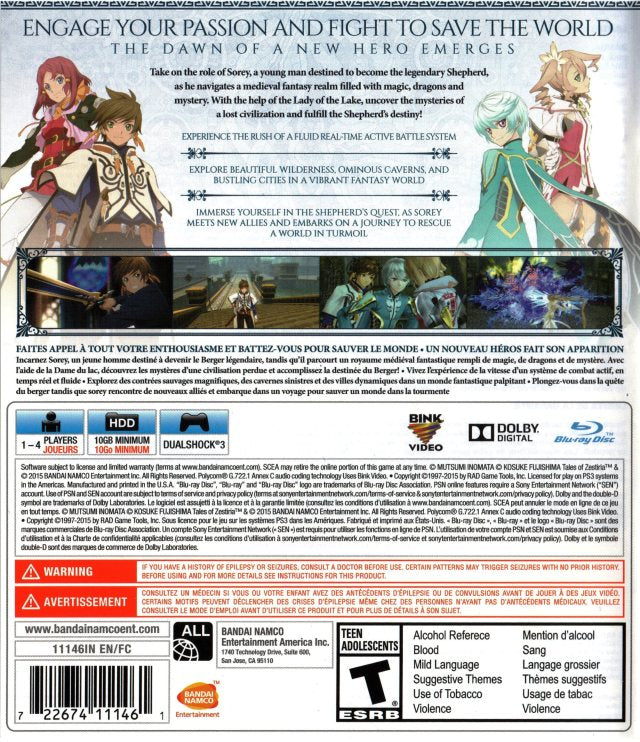 Tales of Zestiria - (PS3) PlayStation 3 [Pre-Owned] Video Games Bandai Namco Games   