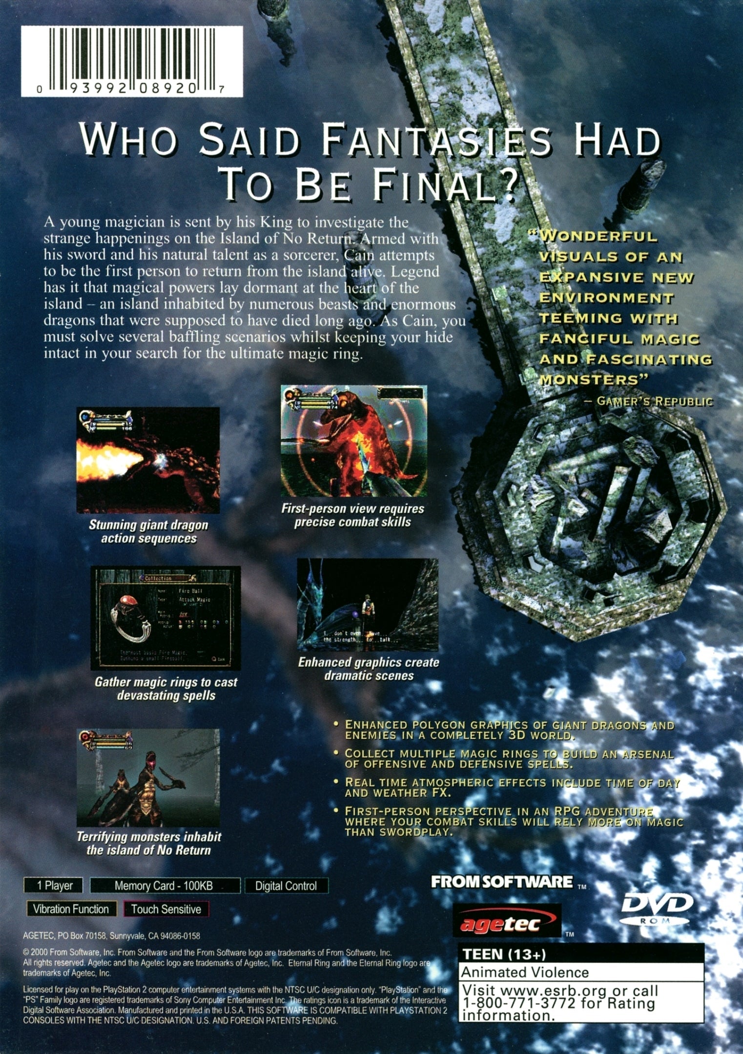 Eternal Ring - (PS2) PlayStation 2 Video Games Agetec   