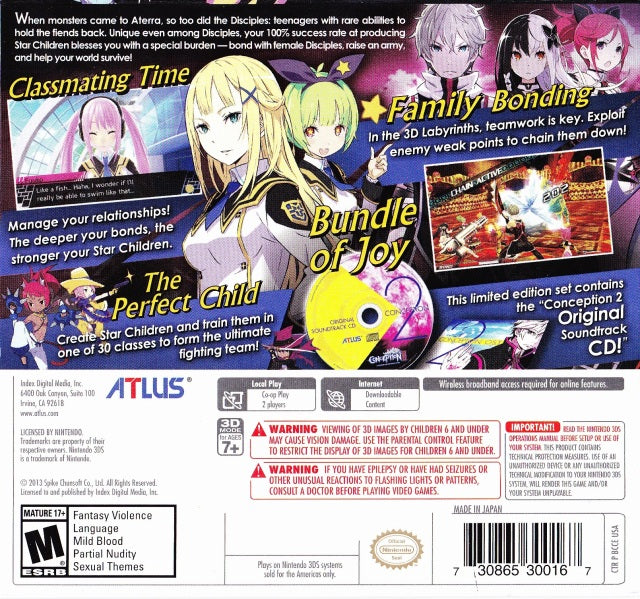 Conception II: Children of the Seven Stars - Nintendo 3DS Video Games Atlus   