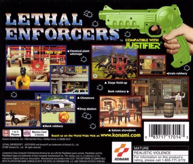 Lethal Enforcers I & II - (PS1) PlayStation 1 [Pre-Owned] Video Games Konami   
