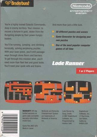 Lode Runner - (NES) Nintendo Entertainment System [Pre-Owned] Video Games Broderbund   