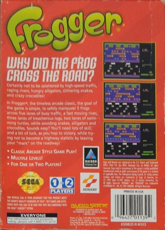 Frogger - (SG) SEGA Genesis [Pre-Owned] Video Games Majesco   