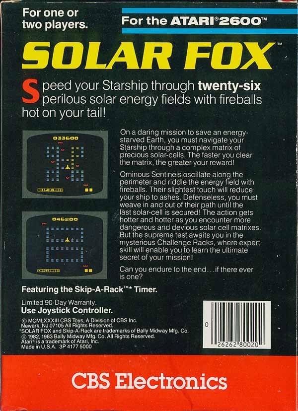Solar Fox - Atari 2600 [Pre-Owned] Video Games CBS Electronics   