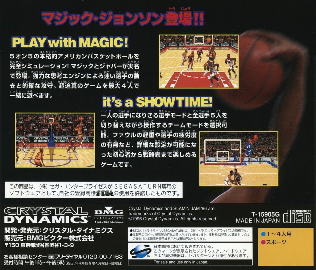 Slam 'n Jam '96 featuring Magic & Kareem - (SS) SEGA Saturn [Pre