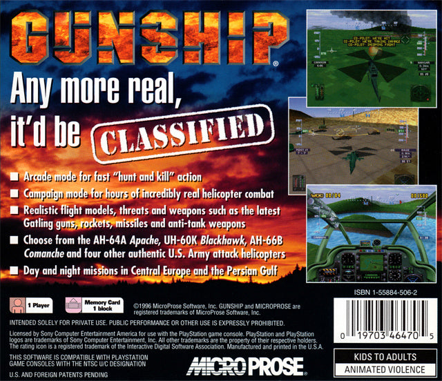 Gunship - (PS) PlayStation 1 [Pre-Owned] Video Games MicroProse   