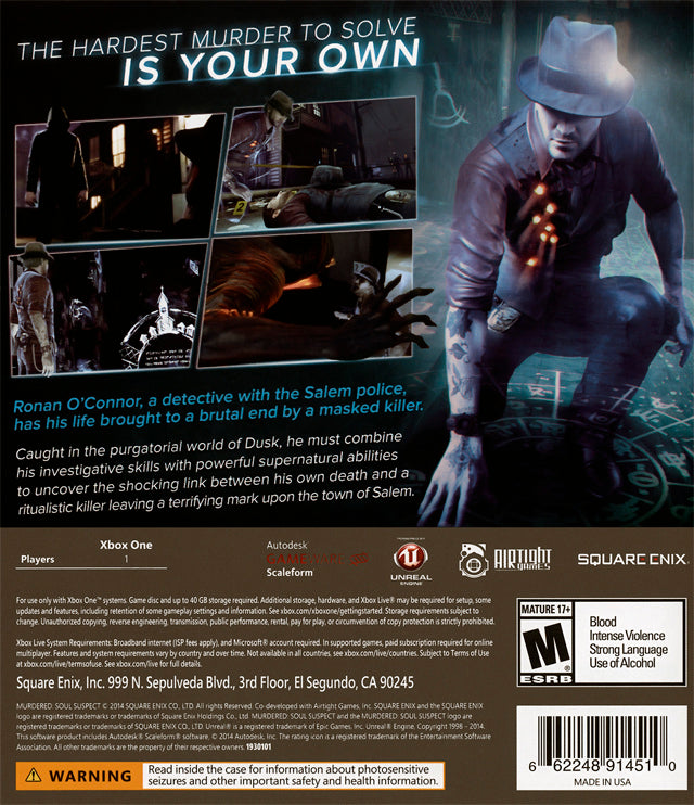 Murdered: Soul Suspect - (XB1) Xbox One [Pre-Owned] Video Games Square Enix   