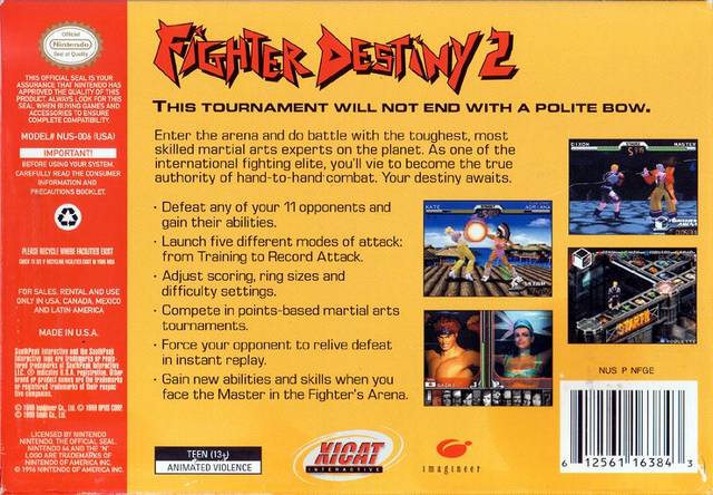 Fighter Destiny 2 - (N64) Nintendo 64 [Pre-Owned] Video Games SouthPeak Games   