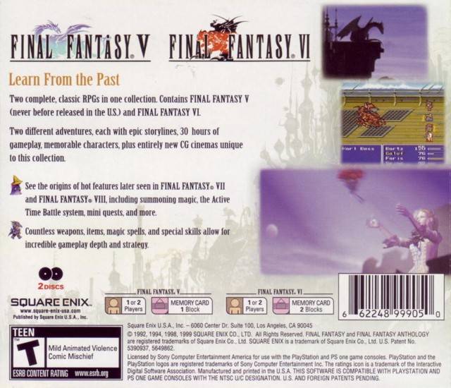 Final Fantasy Anthology (Greatest Hits) - (PS1) PlayStation 1 Video Games Square Enix   