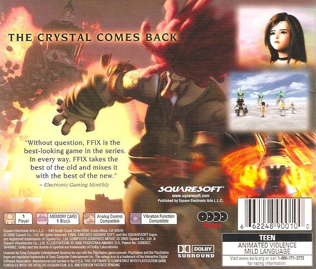 Final Fantasy IX - (PS1) PlayStation 1 [Pre-Owned] Video Games SquareSoft   
