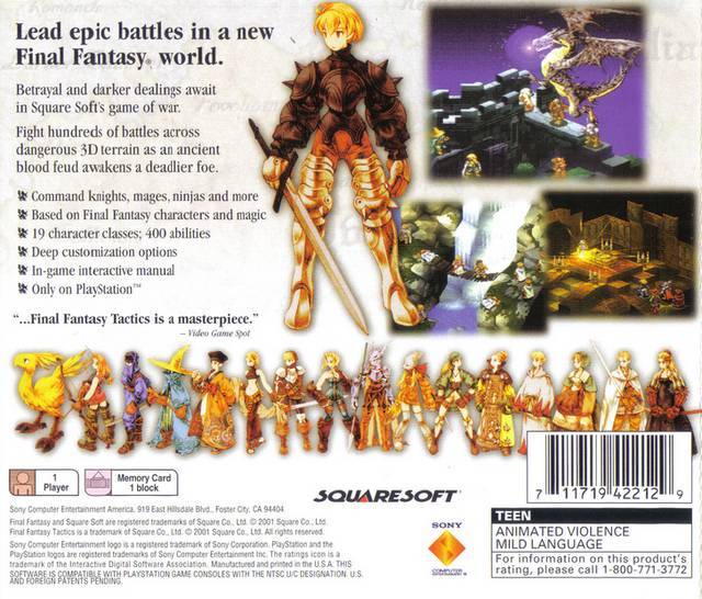 Final Fantasy Tactics (Greatest Hits) - (PS1) PlayStation 1 [Pre-Owned] Video Games SCEA   