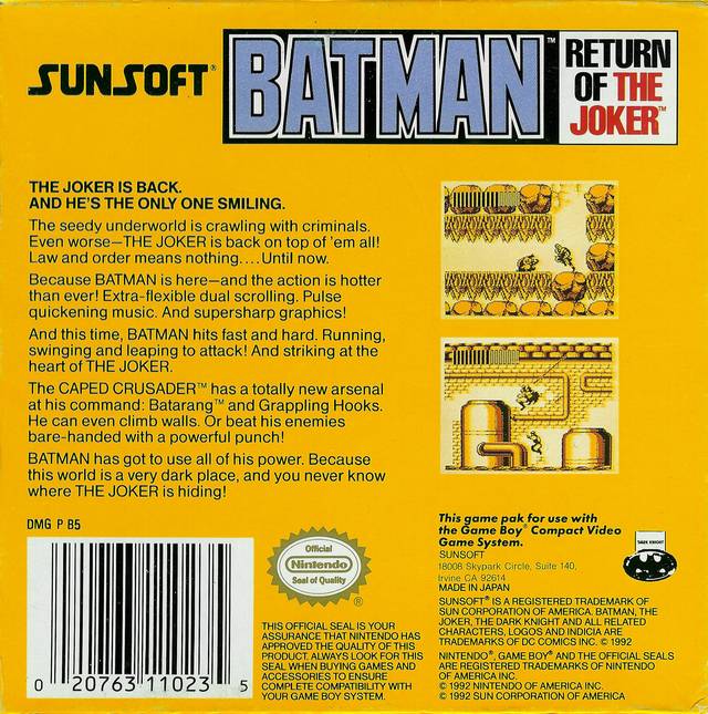 Batman: Return of the Joker - (GB) Game Boy [Pre-Owned] | J&L Game