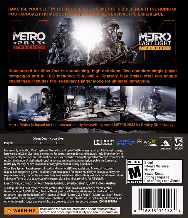 Metro Redux - (XB1) Xbox One [Pre-Owned] Video Games Deep Silver   