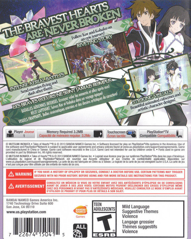 Tales of Hearts R - (PSV) PlayStation Vita Video Games Bandai Namco Games   