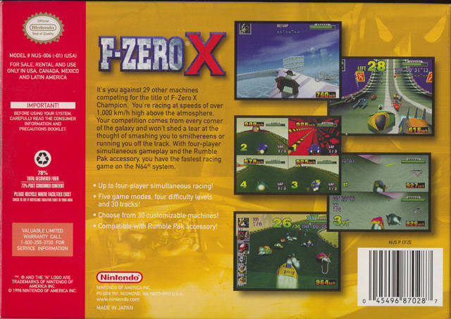 F-Zero X - (N64) Nintendo 64 [Pre-Owned] Video Games Nintendo   