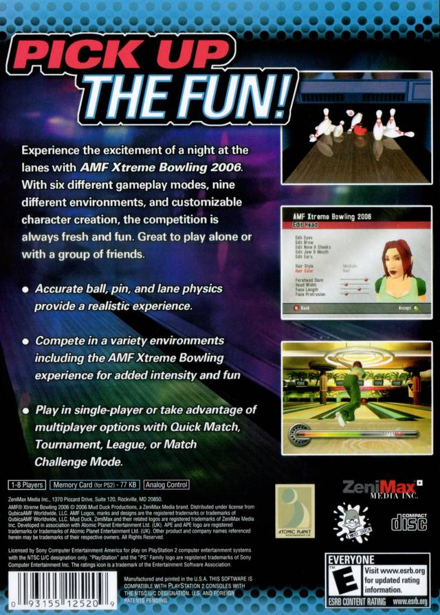 AMF Xtreme Bowling - PlayStation 2 Video Games Mud Duck Productions   