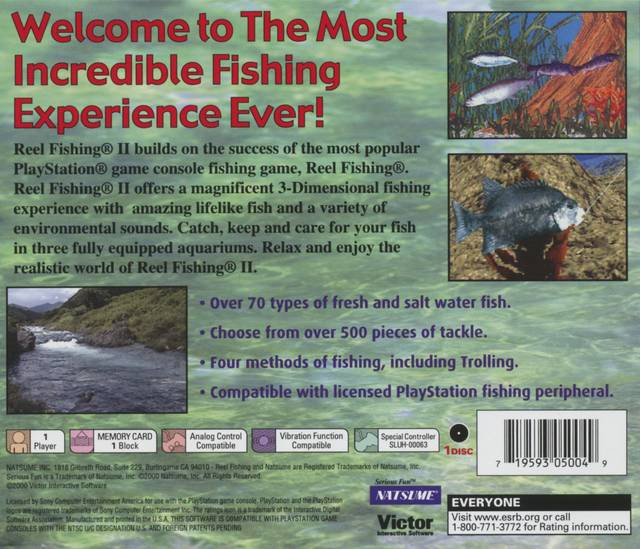 Reel Fishing II - (PS1) PlayStation 1 [Pre-Owned] Video Games Natsume   