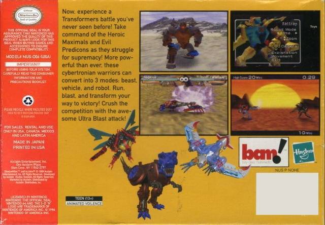 Transformers: Beast Wars Transmetals - (N64) Nintendo 64 [Pre-Owned] Video Games Bam Entertainment   