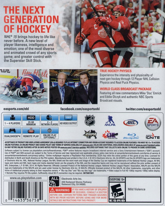 NHL 15 - (PS4) PlayStation 4 [Pre-Owned] Video Games Electronic Arts