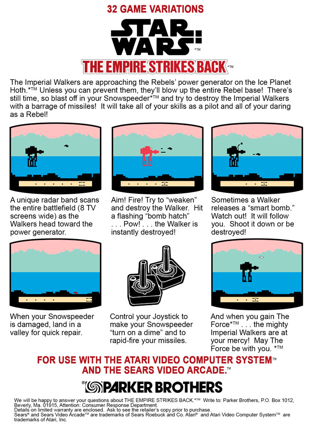 Star Wars: The Empire Strikes Back - Atari 2600 [Pre-Owned] Video Games Parker Brothers   