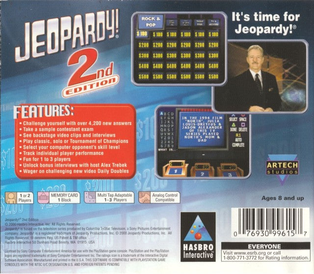 Jeopardy! 2nd Edition - (PS1) PlayStation 1 [Pre-Owned] Video Games Hasbro Interactive   