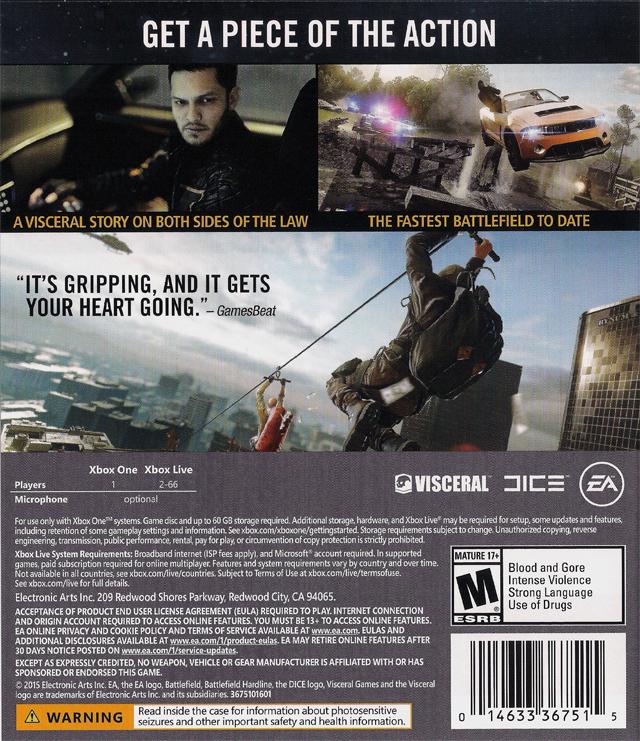 Battlefield Hardline - (XB1) Xbox One Video Games Electronic Arts   