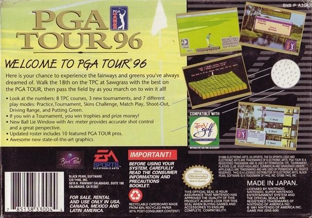 PGA Tour 96 - (SNES) Super Nintendo [Pre-Owned] Video Games Black Pearl   