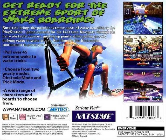 Burstrick: Wake Boarding!! - (PS1) PlayStation 1 [Pre-Owned] Video Games Natsume   