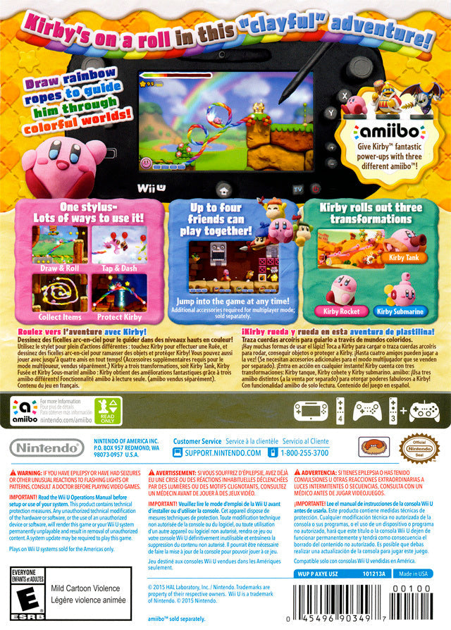 Kirby and the Rainbow Curse - Nintendo Wii U [Pre-Owned] Video Games Nintendo   
