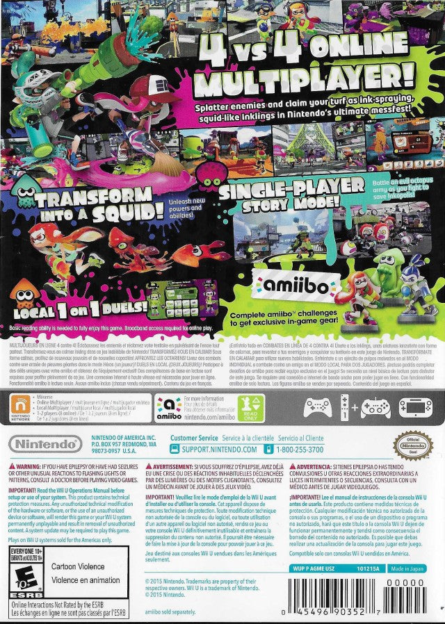 Splatoon - Nintendo Wii U [Pre-Owned] Video Games Nintendo   