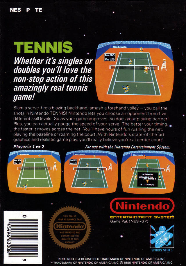 Tennis - (NES) Nintendo Entertainment System [Pre-Owned] Video Games Nintendo   