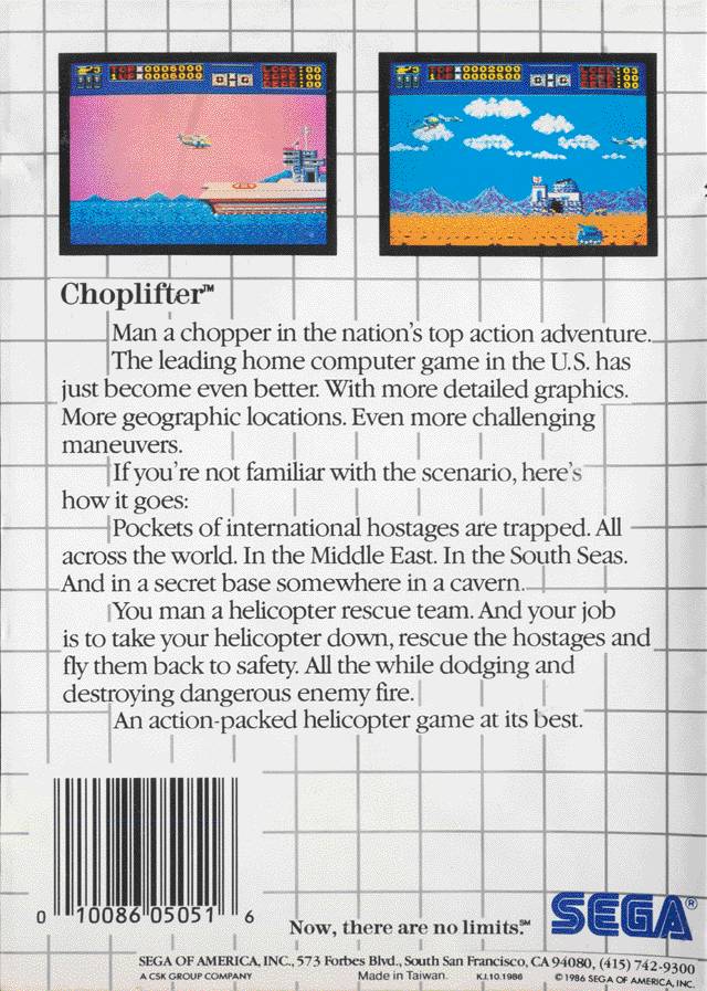 Choplifter - SEGA Master System [Pre-Owned] Video Games Sega   